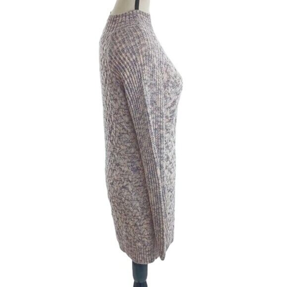 Croft & Barrow Sweater Pink Purple Knit Tunic Mock Neck Womens Size Medium - Picture 4 of 7